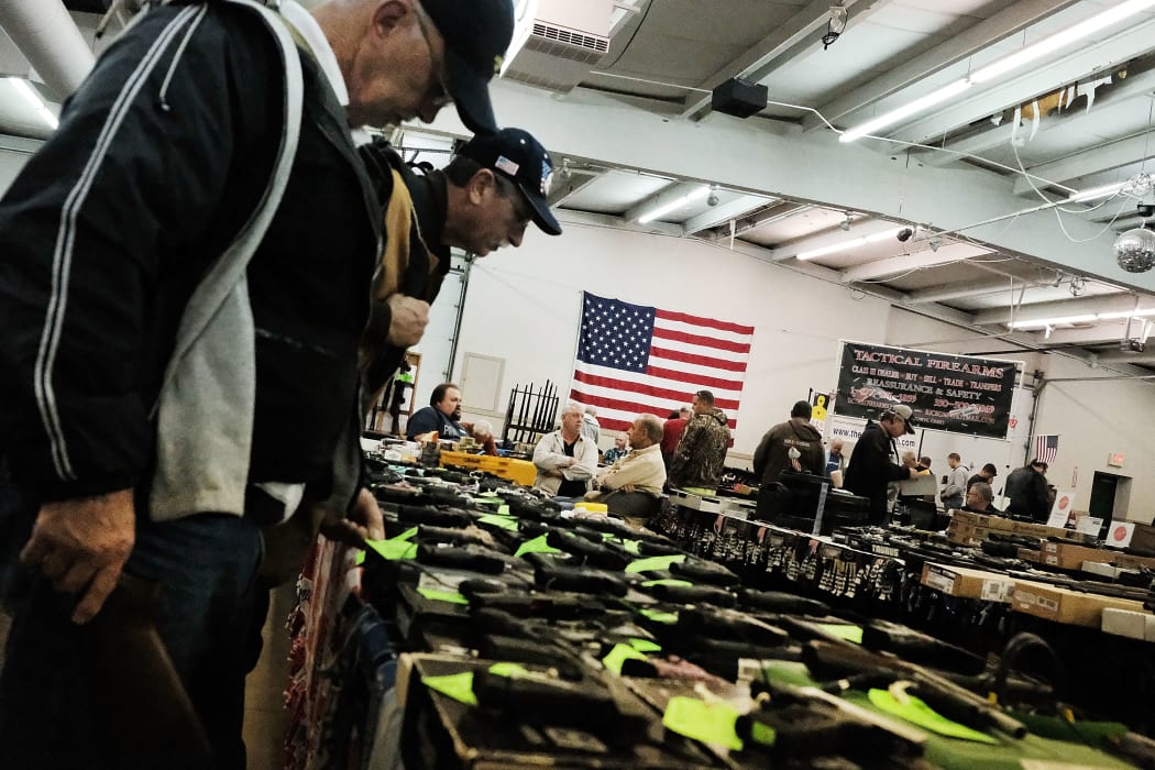 Prospective buyers at a gun show in Ohio, 2016