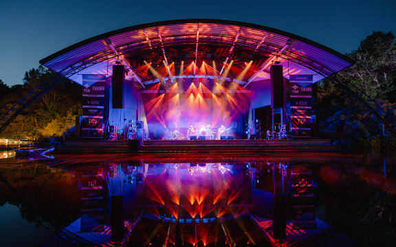 A scene from WOMAD 2025 at The Bowl of Brooklands, New Plymouth.