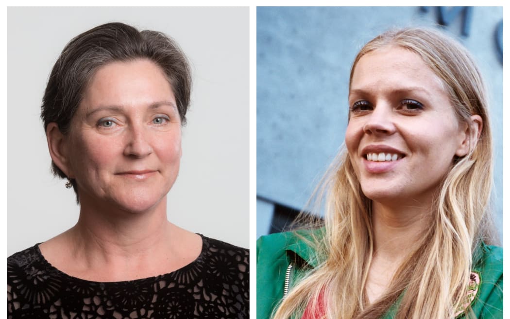 Head shots of NZSO violinist Elizabeth Patchett (left) and Morgan Leary (right)