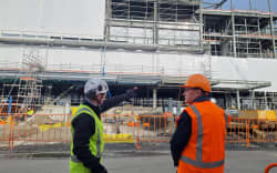 Health Minister Dr Shane Reti visits the new Dunedin Hospital build site.