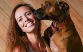Hannah McOwan and her dog, Jack