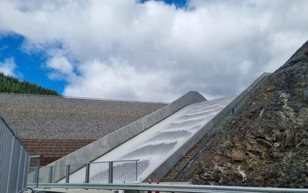 The spillway at the Waimea Community Dam.
