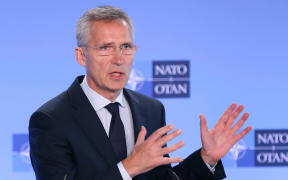 BRUSSELS, BELGIUM - JULY 05: NATO Secretary General, Jens Stoltenberg speaks during a press conference in Brussels, Belgium on July 05, 2019.