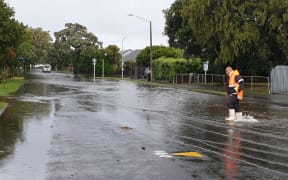 Barker Street, Napier, near Marewa school. on Wednesday.