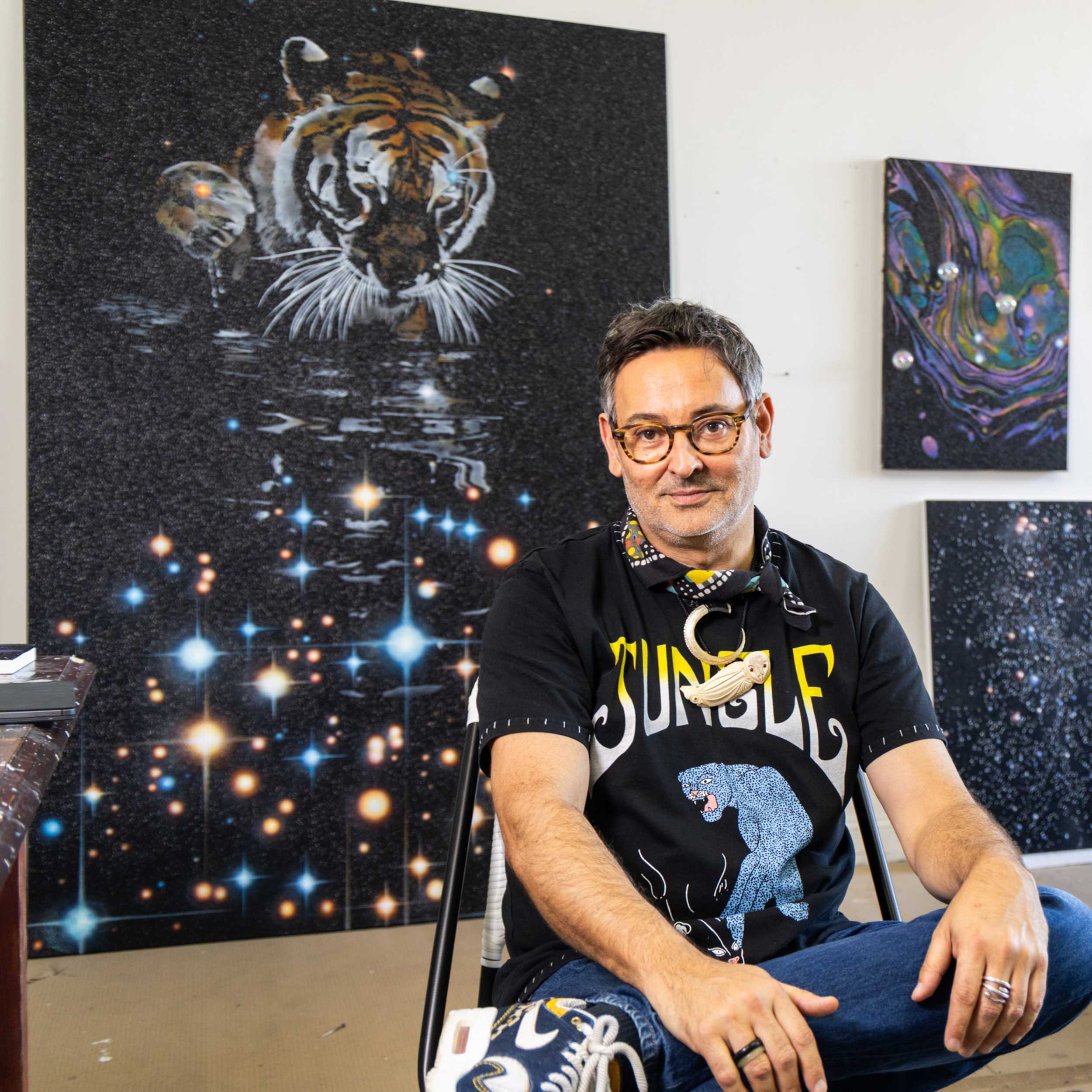Artist Reuben Paterson in New York episode artwork