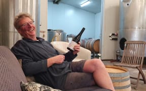 John Douglas with his 2020 Te Hera Pinot Noir