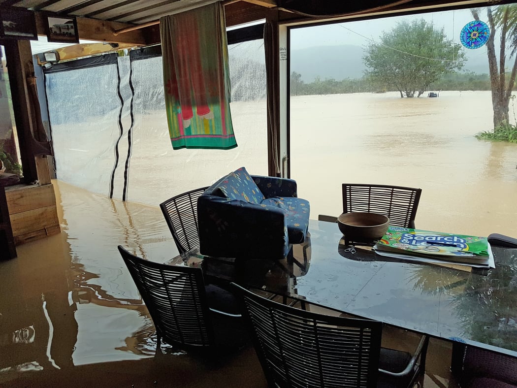 Flooding in Neil Lamb's Coromandel home.