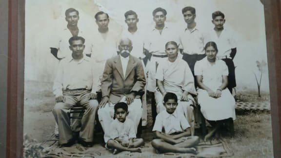 M.N. Naidu (sitting second from the left) with his family Photo: Courtesy of Nik Naidu