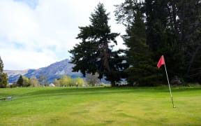 Golf green in Glenorchy, South Island, New Zealand