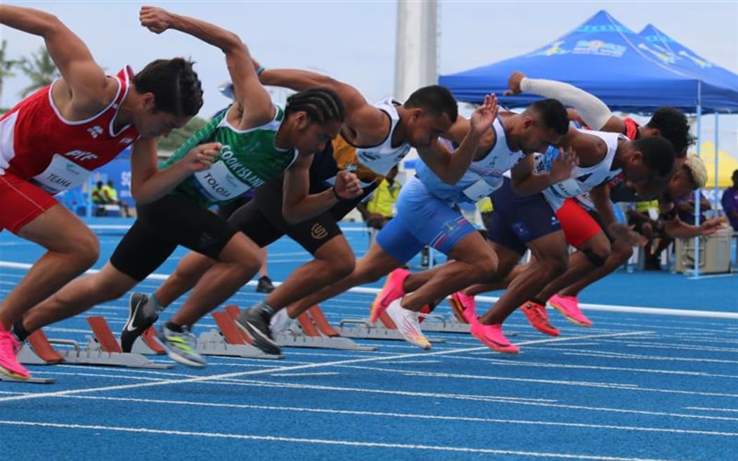 Track and field are underway at the Pacific Games with pole vault, high jump, steeple chase, distance running and 100m sprints taking place on Monday at Solomon Islands national stadium in Honiara. 27 November 2023