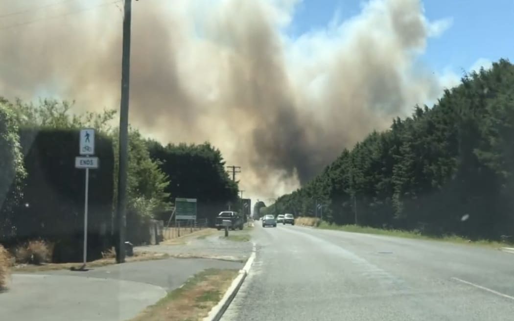 Smoke seen near the fire in Rolleston.