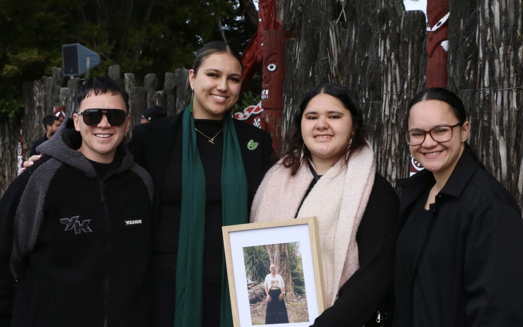 Tuari Reid, Māia-Jane Karena, Marley Brown-Wilson and Casey Brown-Wilson at Te Arikinui Kuini Nga wai hono i te po's first Koroneihana celebrations. (2025)
