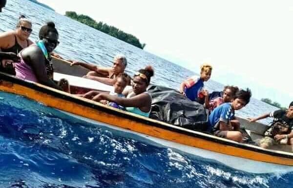 One of the boats that left Gizo for the Shortland Islands on New Year's Day.