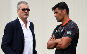 Warriors owner Eric Watson with coach Steven Kearney