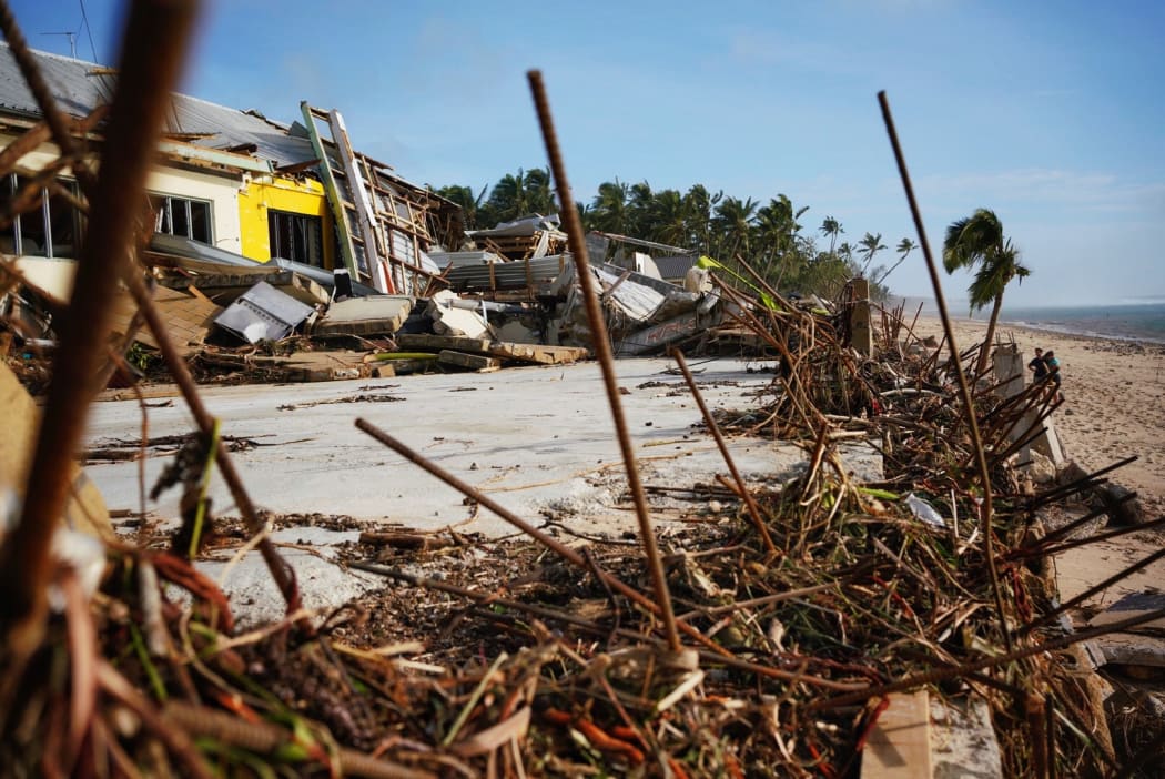 Ruins at Vakaloa Resort after TC Harold.