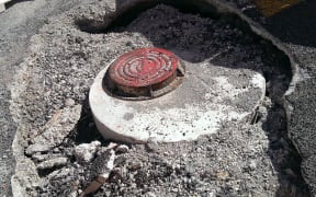 A sinkhole in the Marsden City development.