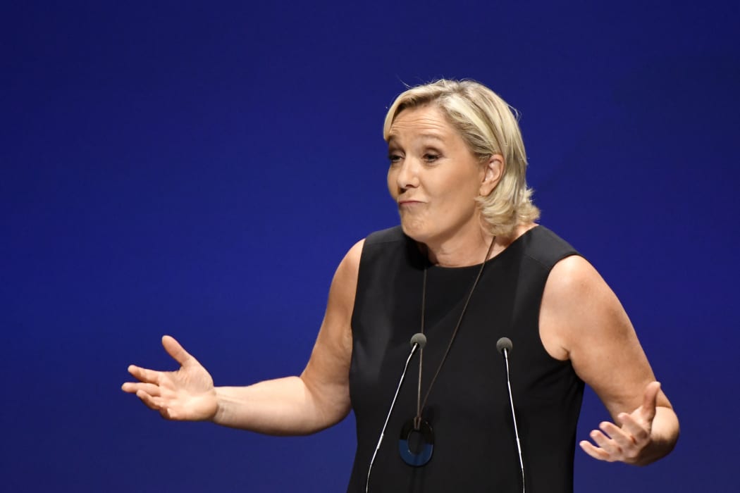 Leader of France's far-right political party Marine Le Pen.