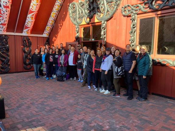 Dr Watene with Anishinaabe whanau visit to Orakei and Karetu 2019