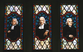 Charles Wesley, John Wesley, Francis Asbury (Memorial Chapel, Lake Junaluska, North Carolina)