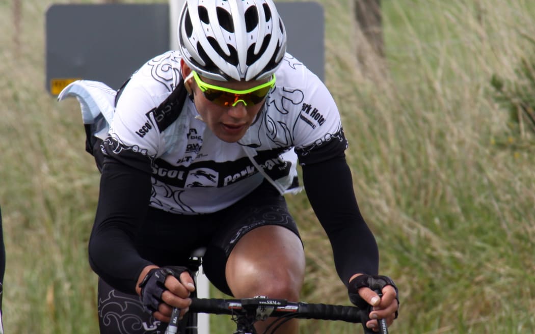 Patrick Bevan competing in the Tour of Southland.