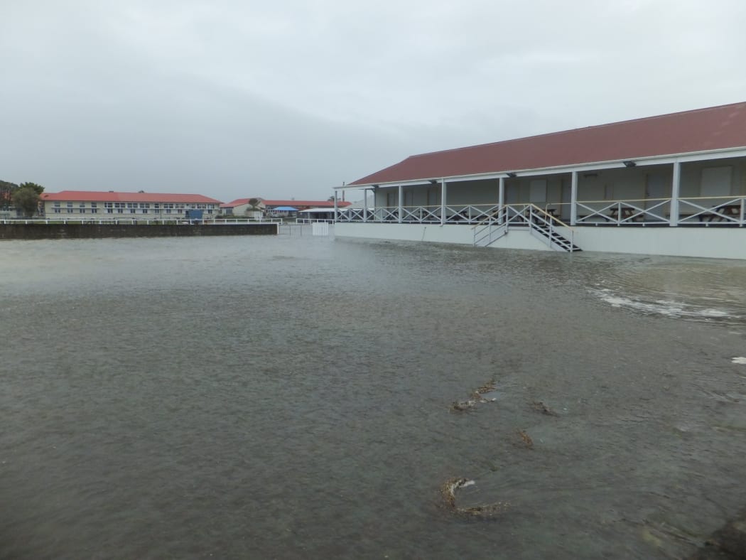 Westport's race course, Patterson Park, was completely covered in water.