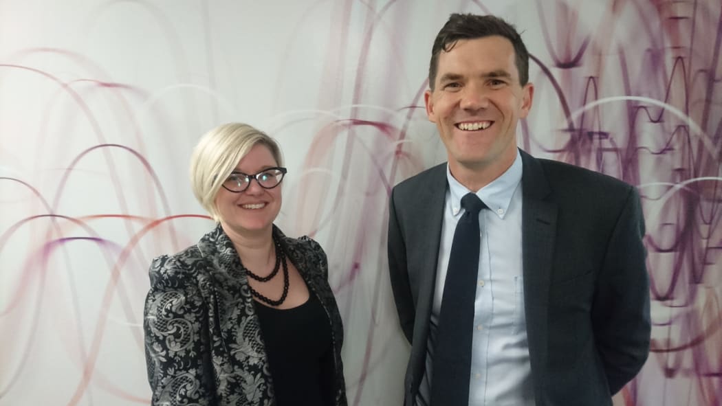 Upbeat's Zoe George and Wellington Mayor Justin Lester