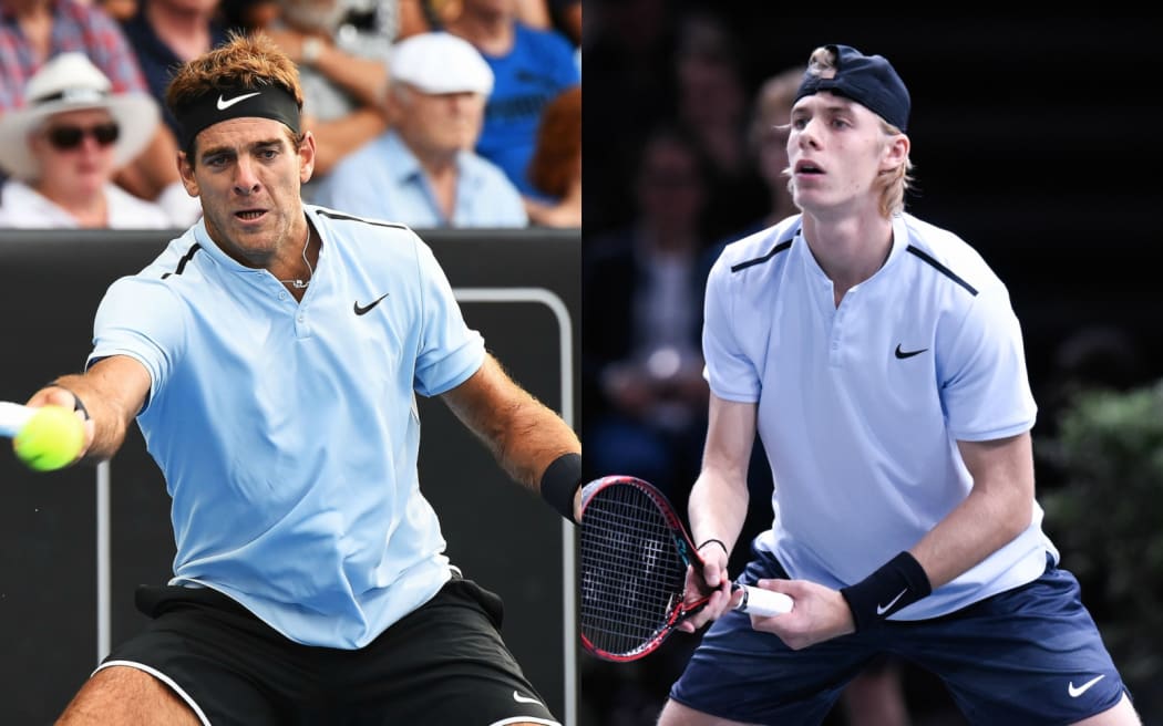 Juan Martin Del Potro (left) and Denis Shapovalov.