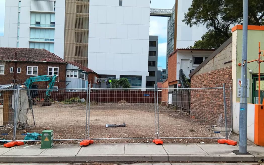 The empty lot that remains of the Burleigh address. ACDC House demolished by developers.
