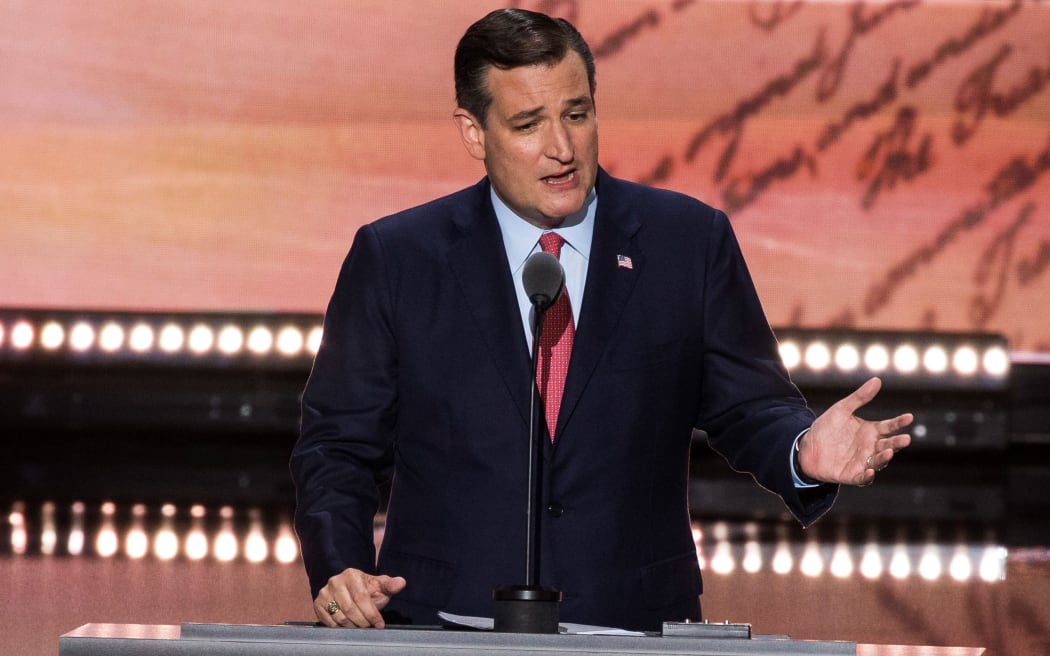 Ted Cruz speaks at the United States Republican party's national convention in Cleveland.