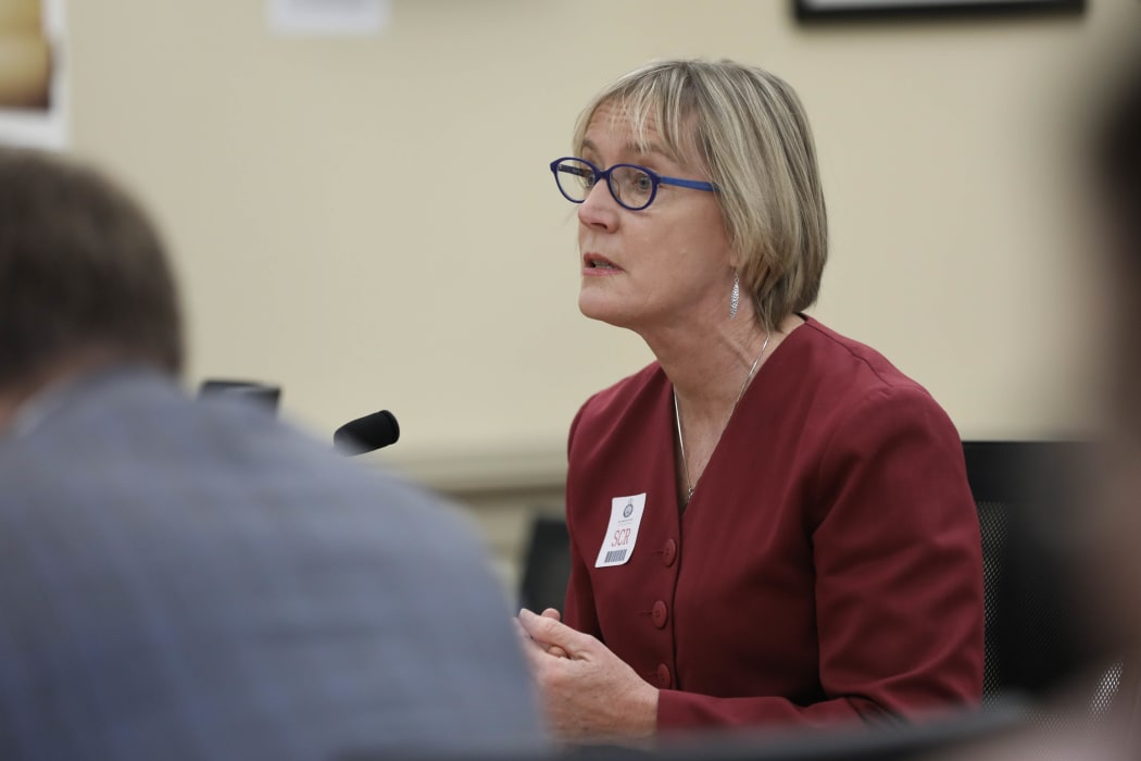 Dr Nikki Turner, Director of the Immunisation Advisory Centre at the University of Auckland, briefs the Health Select Committee