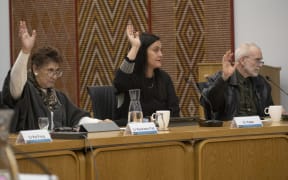 A Rotorua Lakes Council meeting in July 2021. From left, councillors Merepeka Raukawa-Tait, Mercia Yates and Dave Donaldson.