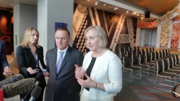 Prime Minister John Key and Justice Minister Amy Adams announced the government's overhaul of family violence laws on 13 September 2016 in Wellington.