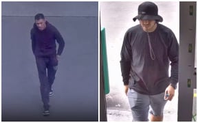 Police want to identify and speak to the two men in these photos.