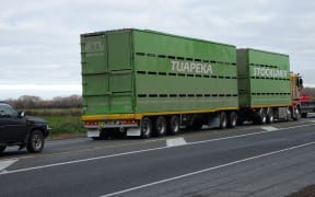 A stock truck used to transport cattle.