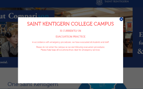 A notice on Saint Kentigern College's website says it is currently in evacuation practice on 23 November amid cocnerning emails being sent to hospitals and schools around the country.