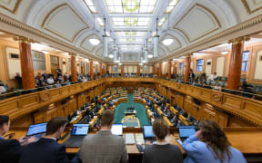 Nicola Willis delivers the 2024 Budget Statement - as seen from the Press Gallery.