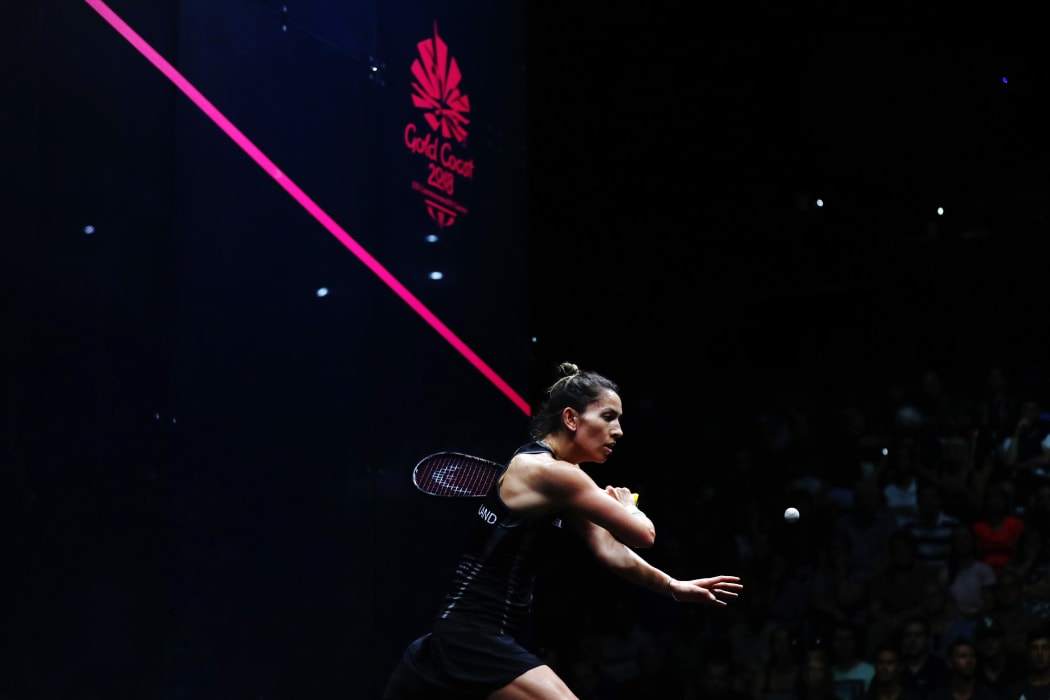 Joelle King of New Zealand with gold in the Women's Singles, Paul Coll of New Zealand with silver in the Men's Singles. Gold Coast 2018 Commonwealth Games, Squash, Oxenford Studios, Gold Coast, Australia. 9 April 2018 © Copyright Photo: Anthony Au-Yeung / www.photosport.nz