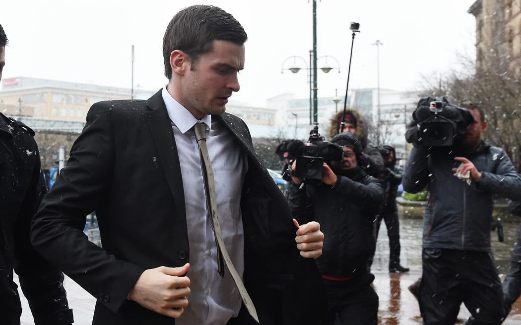 Former Manchester City and Sunderland footballer Adam Johnson arrives at Bradford Crown Court on March 2, 2016 PAUL ELLIS / AFP