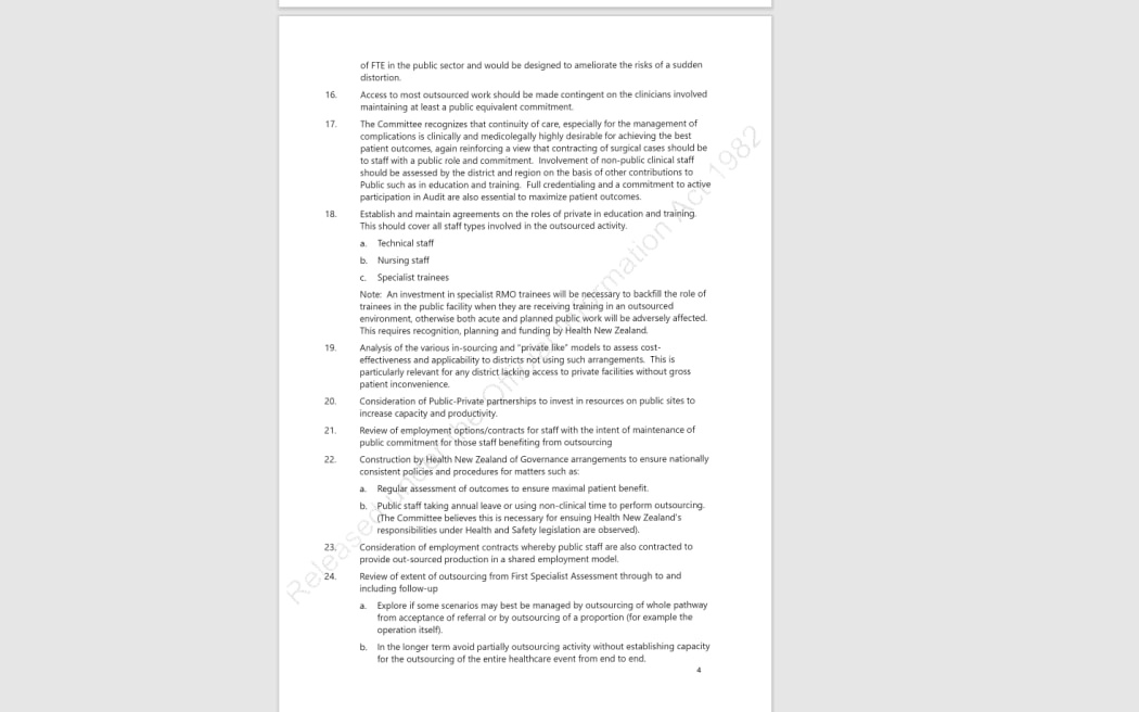 This whole page was redacted in the memo from Health Minister Simeon Brown.