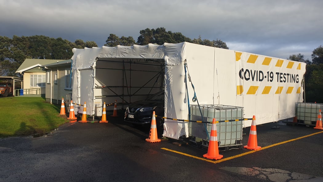 Covid-19 testing site, Taranaki Base Hospital, New Plymouth, 26 July 2021.