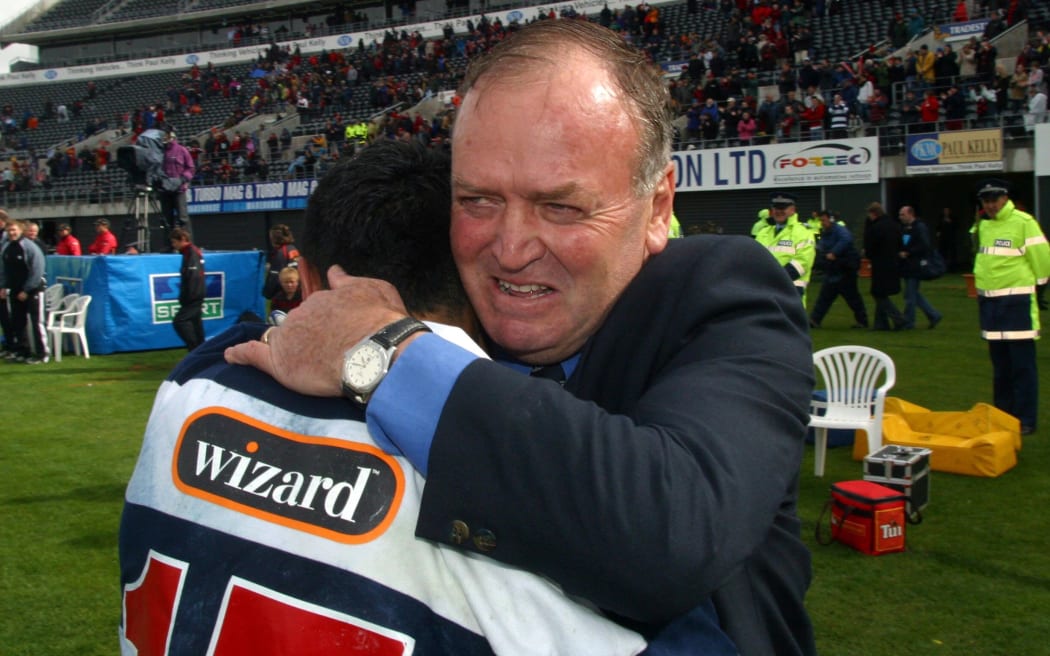 Sir Graham Henry after Auckland lifted the Ranfurly Shield in 2003.