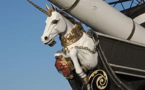 A  unicorn sculpture has been stolen from an iconic Rocks Road house. The property can be seen in September 2022, after it was red-stickered, with the unicorn figurehead still overlooking the house in the top-righ