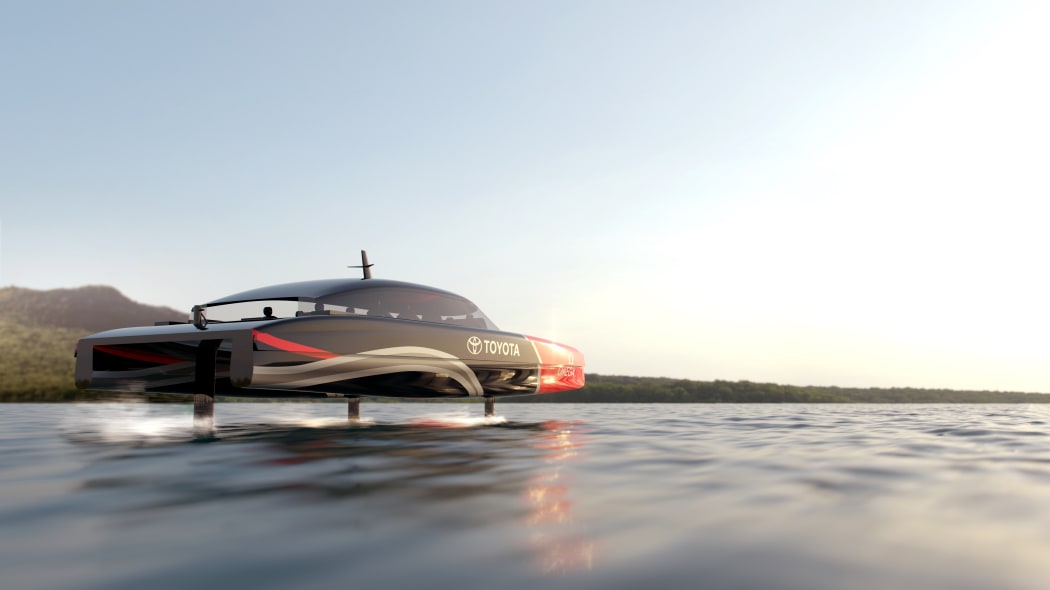 A view from behind of the proposed hydrogen chase boat.