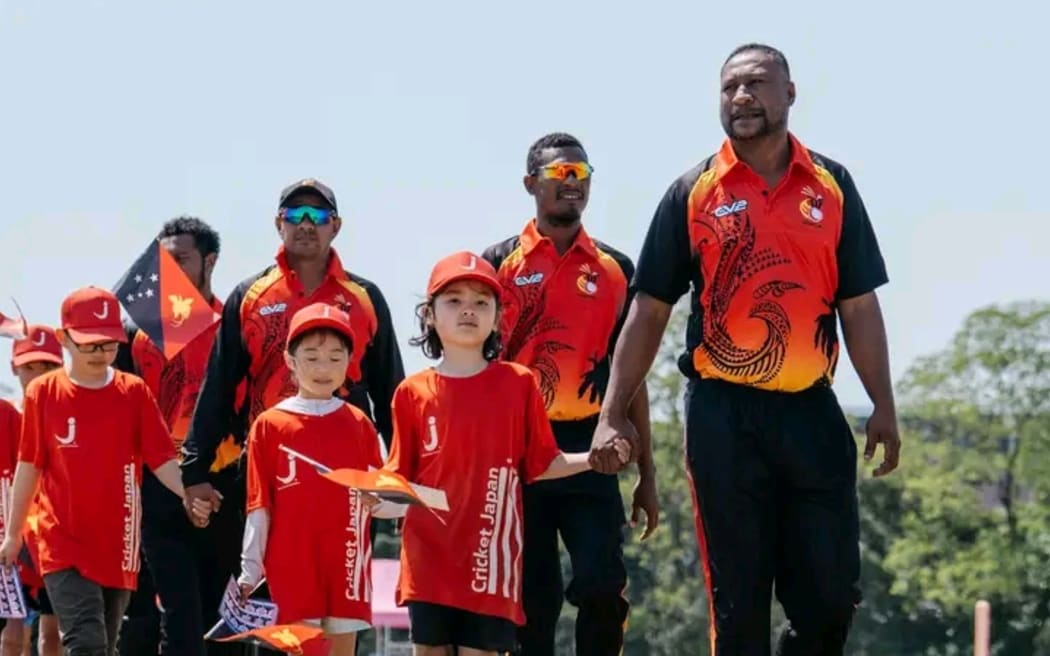 The PNG Barramundis team during the qualifiers in Japan.