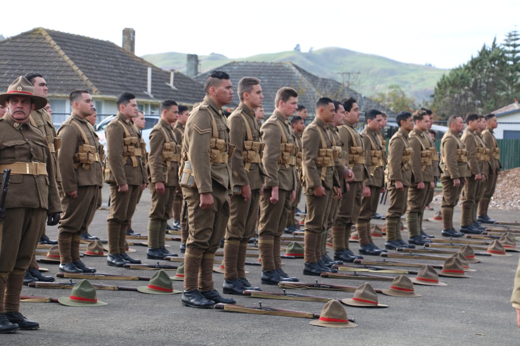 The 100 man honour guard represented the 100 years since the return of the Pioneer Battalion to Te Tairawhiti