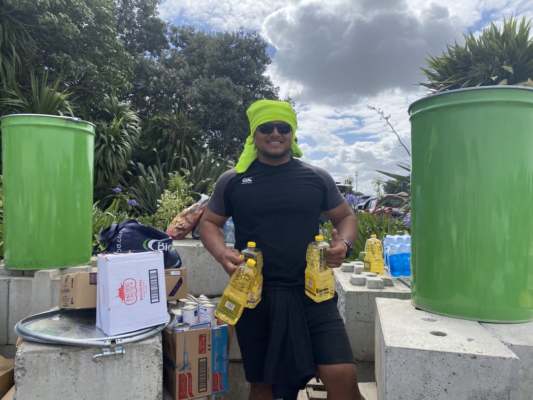 Alt text:
The Aotearoa Tonga Relief Committee is coordinating shipping containers at Auckland's Mt Smart Stadium to be filled with donations, including emergency supplies from family in New Zealand to relatives in Tonga.