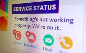 Spark's website showing problems with its network on Saturday night.