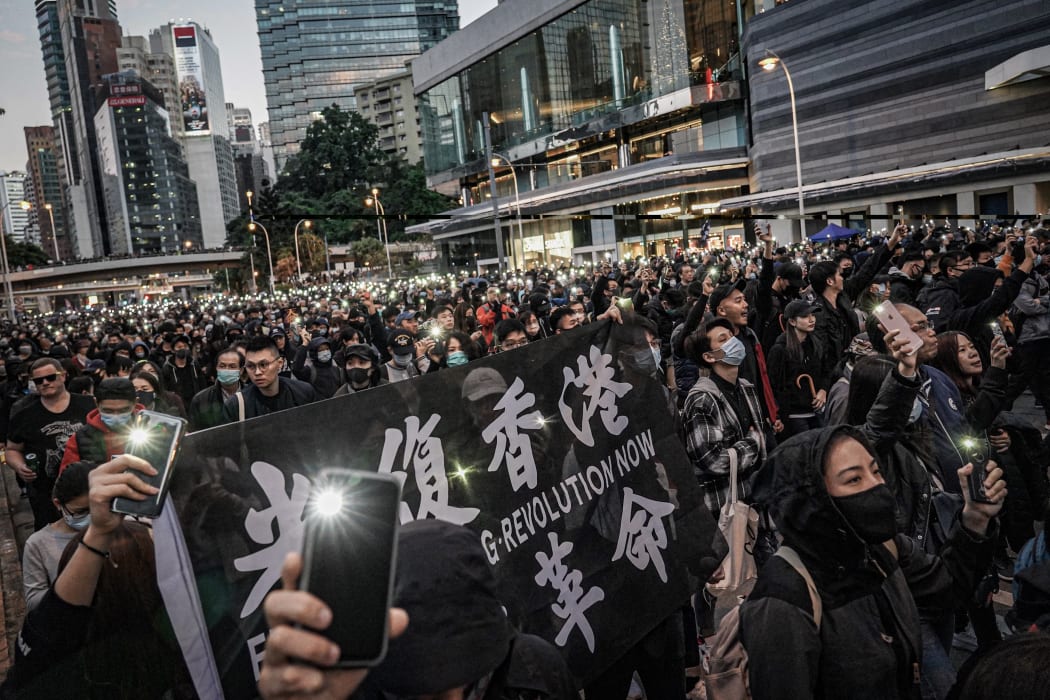 800,000 people join a pro-democracy march in Hong Kong on Dec 8, 2019 .