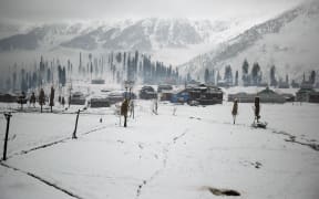 A general view of snow-covered Neelum Valley in Pakistan-held Kashmir.