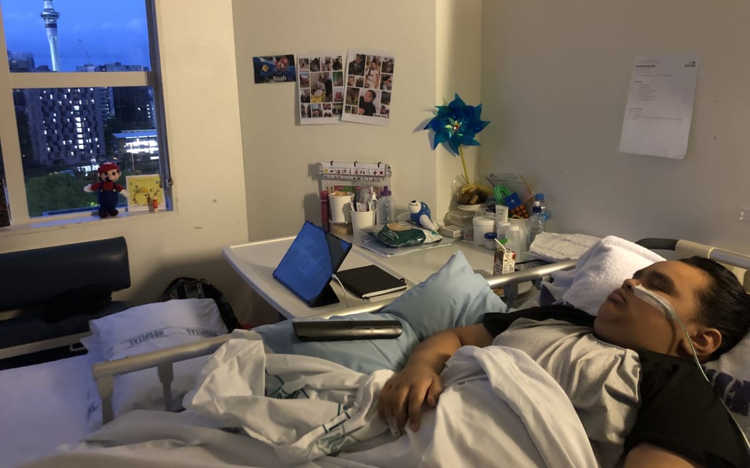 Noah Roberts suffered a medical injury in hospital that's left him unable to walk.